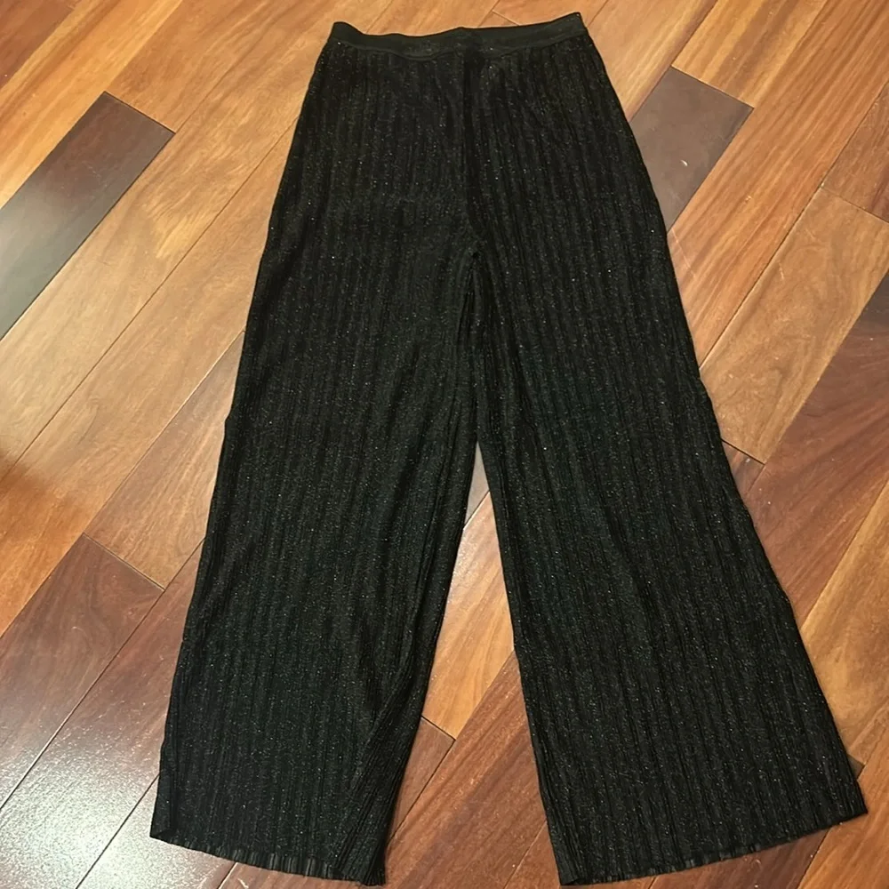 J.O.A. Metallic Pleated Wide Leg Pants NWT lg